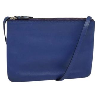 Celine Pre-owned Cross Body Bags, female, Blue, Size: ONE SIZE Pre-owned Leather Cross Body Bag