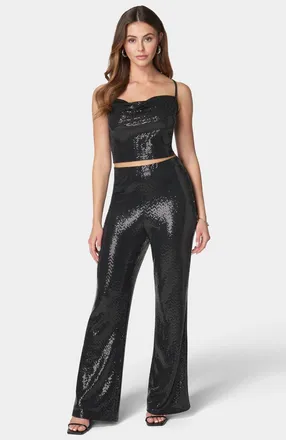 Bebe WomenS Two Piece Shimmer Set