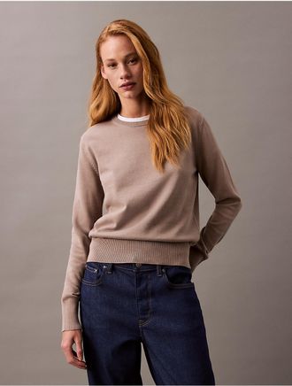 Calvin Klein Jeans Calvin Klein Womens Smooth Cotton Sweater - Grey - XS
