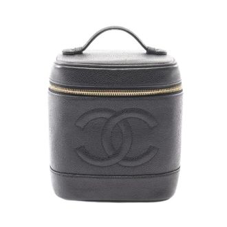 Chanel Pre-owned Handbags, female, Black, Size: ONE SIZE Pre-owned Coco Mark Grained Calfskin Handbag