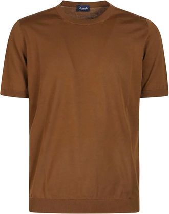 Drumohr T-shirt in cotone a maniche corte - Marrone