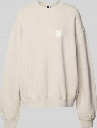 Karo Kauer Sweatshirt mit r&uuml;ckseitigem Statement-Print Modell No Hustle in Hellgrau Melange, Gr&ouml;&szlig;e XL