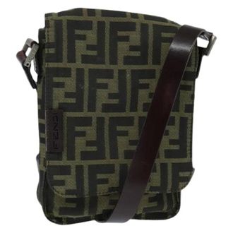 Fendi Pre-owned Cross Body Bags, female, Brown, Size: ONE SIZE Pre-owned Canvas Cross Body Bag