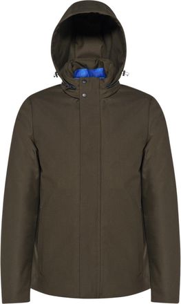 Geox Recanati Dark Green Technical Flannel Hooded Jacket