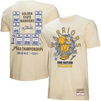 Mitchell & Ness Mens Mitchell & Ness Cream Golden State Warriors Hardwood Classics Champions Vintage T-Shirt at Nordstrom, Size Xx-Large