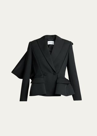 Givenchy Slashed Bow Peplum Blazer Jacket