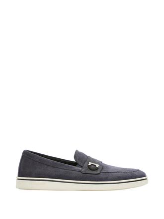 Ferragamo Mens Boat Shoe Loafer With Gancini Ornament