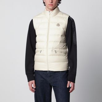Moncler Gilet Lechtal imbottito con zip beige