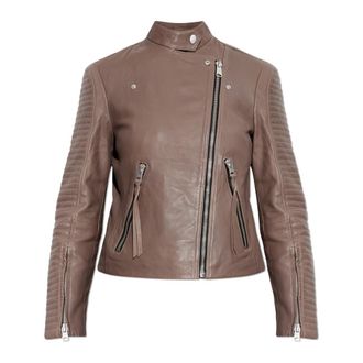 AllSaints Raul Jacket - Dames - Leren en Su&egrave;de Jassen - Bruin - M - Leer - Jassen