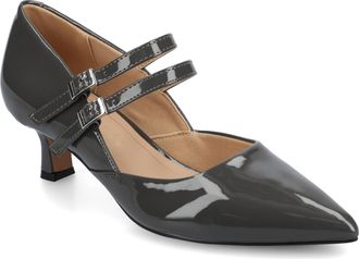 Journee Collection Womens Carnation Medium and Wide Width Kitten Heel Mary Jane Pumps