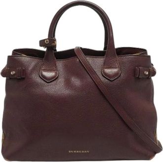 Burberry Pre-owned Handbags, female, Red, Size: ONE SIZE Pre-owned Leather Handbag