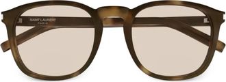 Saint Laurent Eyewear Occhiali da sole SL 818 con effetto tartarugato - Marrone