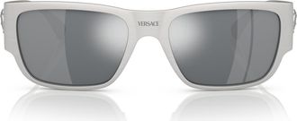 Versace 56mm Square Sunglasses in Silver at Nordstrom