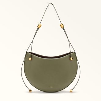 Furla Moonstone Borsa A Spalla S Avocado Verde Pelle Di Vitello Sidney Donna