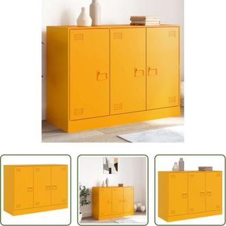vidaXL Credenza giallo senape - Credenza Giallo Senape 99x39x73 cm in Acciaio