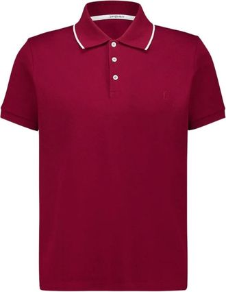 Saint Laurent Cassandre Katoenen Piqu&eacute; Polo - Heren - Tops - Rood - Maat: XL Katoen