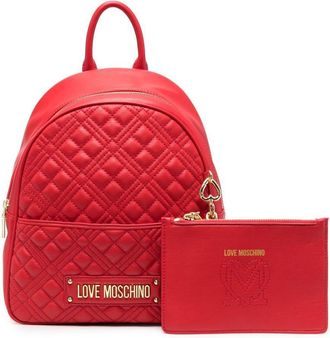 Love Moschino quilted faux-leather backpack - women - Polyurethane - OS - Red