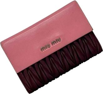 Miu Miu Pre-owned Leren Portemonnee - Dames - Vintage Accessoires - Roze - ONE Size - Leer - Vintage