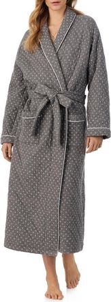 Eileen West Quilted Ballet Robe in Grey Heather Dot at Nordstrom, Size Large