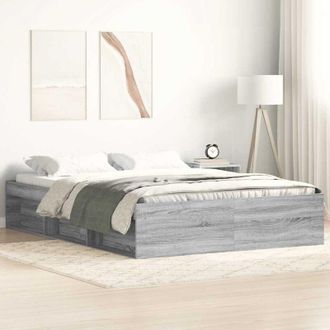 vidaXL Estructura De Cama Sonoma Gris 120x200 Cm Vidaxl