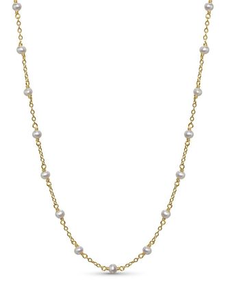 Jewelmak 14K Silver Grey Pearl & Pearl Necklace