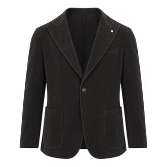 Lubiam Enkelrijige blazer - Heren - Jassen - Bruin - Maat: 3XL Katoen