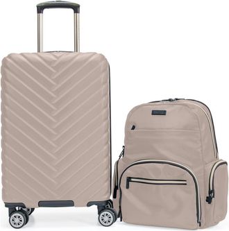 Kenneth Cole Madison Square 2-Piece Hardside Carry-On Luggage & Backpack Set in Taupe at Nordstrom Rack