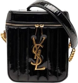 Saint Laurent Pre-owned Mini Bags, female, Black, Size: ONE SIZE Pre-owned Vicky Vanity Bag