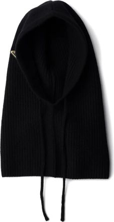 Prada Passamontagna con logo triangolo - Nero