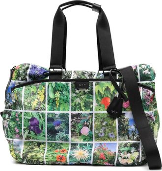 agnès b. floral-print holdall - women - Polyester - One Size - Green