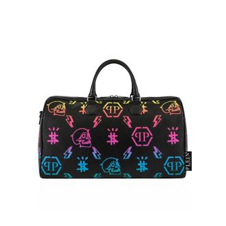 Philipp Plein Medium Travel Bag Monogram - Heren - Tassen - Zwart - Maat: ONE Size Katoen