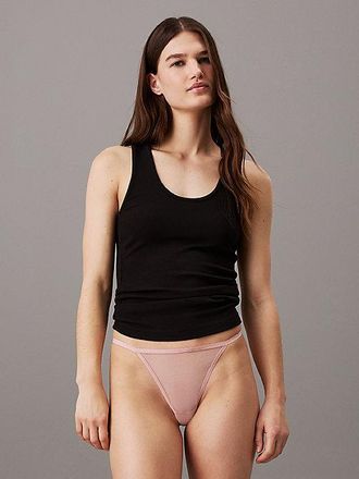 Calvin Klein Tanga fino de malla transparente