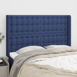 vidaXL Cabecero Con Orejas De Tela Azul 147x16x118/128 Cm Vidaxl