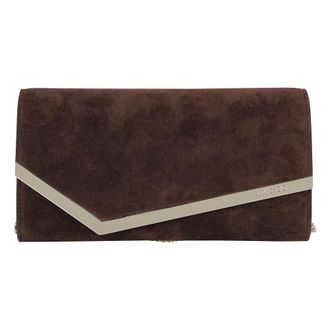 Jimmy Choo London Tassen, Dames, Bruin, ONE Size, Su&egrave;de, Emmie Suede Clutch