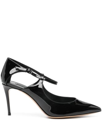 Casadei 80mm cut-out strap pumps - Black