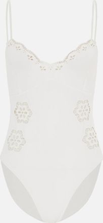 Sea New York Womens Babette Eyelet One Piece Swimsuit In White