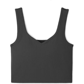 Rhone Embrace Seamless Rib Crop Top in Asphalt at Nordstrom Rack, Size Xx-Large