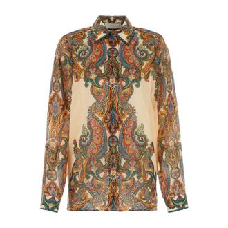 Zimmermann Printed Ramie Ottie Shirt - female - Zimmermann - Shirts - Multicolor - M - Blouses & Shirts