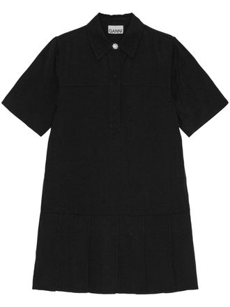 Ganni Twill mini jurk - Zwart