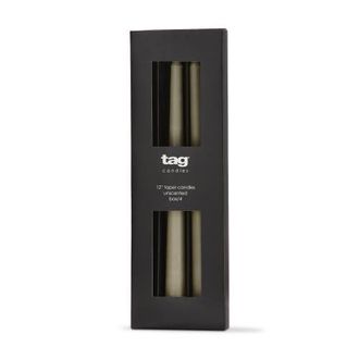 Tag Sage Green Taper Candles Set of 4 Unscented Smokeless in Brown at Nordstrom