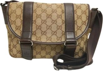 Gucci Pre-owned Cross Body Bags, female, Beige, Size: ONE SIZE Pre-owned GG Canvas Shoulder Bag