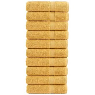 vidaXL Toallas De Ba&ntilde;o Solund 10 Unidades Dorado 100x150 Cm 600 Gsm Vidaxl
