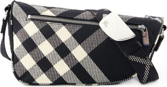Burberry Unisex Check-Pattern Synthetic Crossbody Bag Black