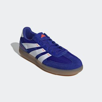 adidas Fussballschuh ADIDAS PERFORMANCE PREDATOR FREESTYLE IN, Damen, Gr. 44,5, blau (lucid blau, cloud wei&szlig;, solar rot), Leder, Synthetik, Textil, Schuhe Fu