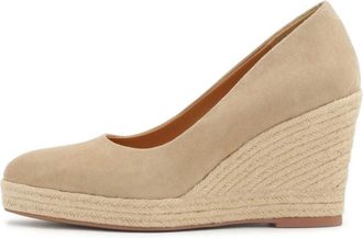 Kazar Beige su&egrave;de pumps op een platformhak - Dames - Sleehakken - Beige - 40 EU - Su&egrave;de - Schoenen