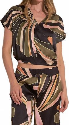 Elan Brenna Top In Black Manilla