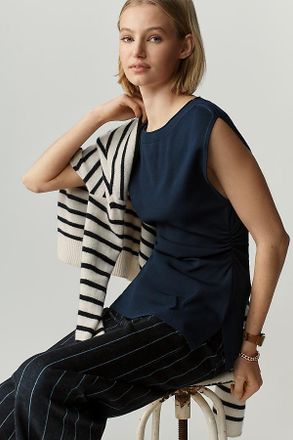 Maeve Draped Short-Sleeve Tunic