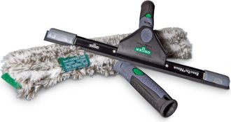 Unger ErgoTec NINJA Starter Set per la pulizia delle finestre 2 in 1 (incl. lavatrice + racla, per la pulizia professionale delle finestre/pulizia