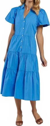 Jude Connally Betsy Dress Stretch Poplin In Cornflower