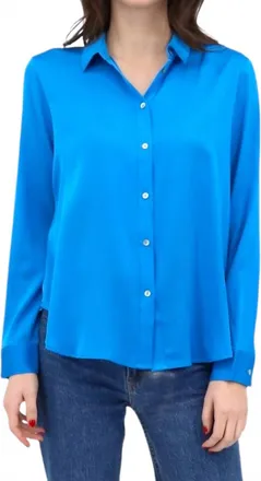 Nouvelle/Silk95Five Monte Carlo Blouse In Azure Blue